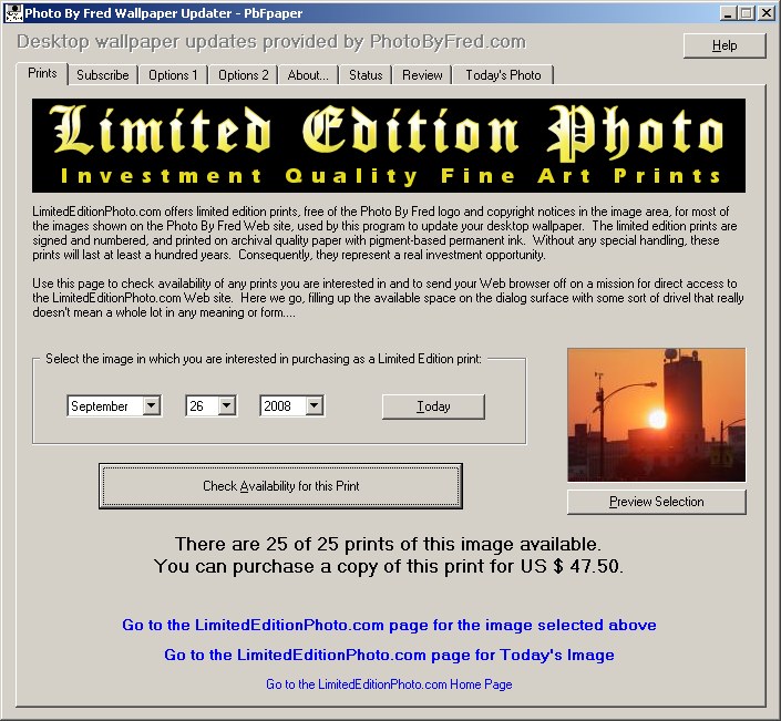 illustration of the PbFpaper Prints page